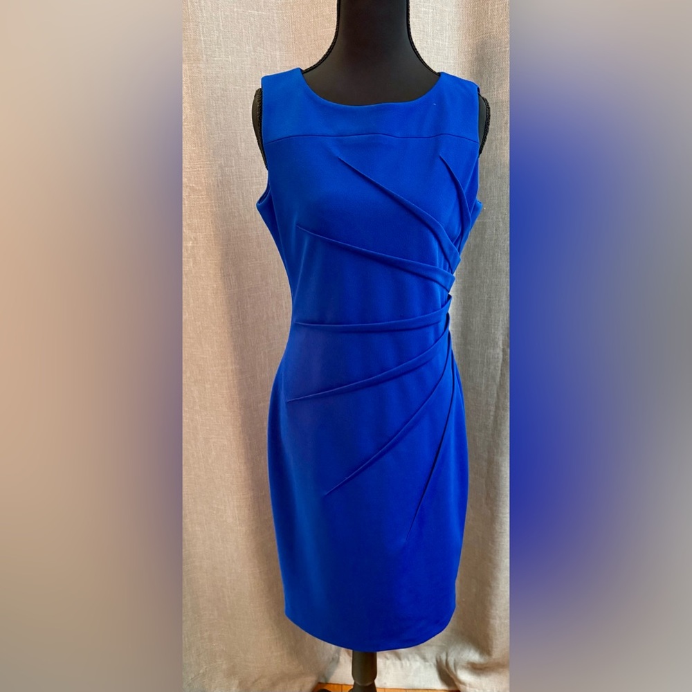 Calvin Klein Royal Blue Midi Sheath Dress